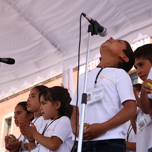 Micrófono. Coro Comunitario Fundacion Valle La Paz